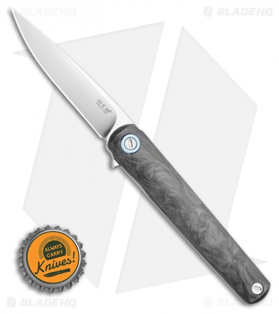 MKM Zieba Flame Drop Point Frame Lock Knife Carbon Fiber (2.9" Satin) FL01-FCT