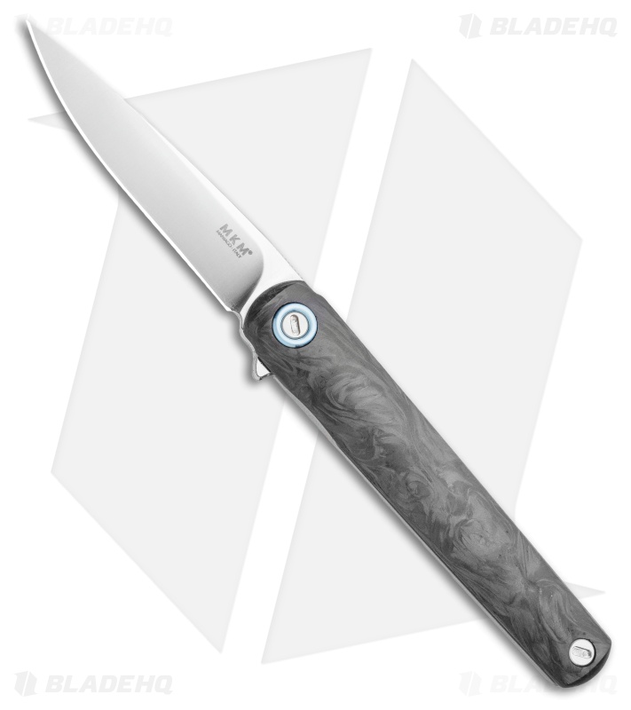 MKM Zieba Flame Drop Point Frame Lock Knife Carbon Fiber (2.9" Satin) FL01-FCT