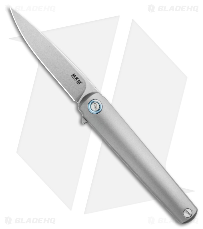 MKM Zieba Flame Drop Point Frame Lock Knife Titanium (2.9" Stonewash) FL01-TSW