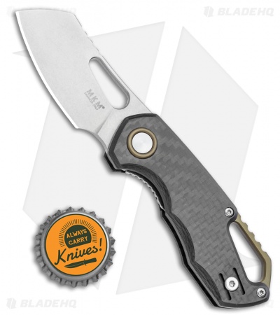 MKM Voxnaes Isonzo Sheepsfoot Liner Lock Knife Carbon Fiber (2.25" Stonewash)