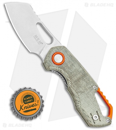MKM Voxnaes Isonzo Sheepsfoot Liner Lock Knife Green Micarta (2.25" Stonewash)