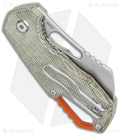 MKM Voxnaes Isonzo Sheepsfoot Liner Lock Knife Green Micarta (2.25" Stonewash)