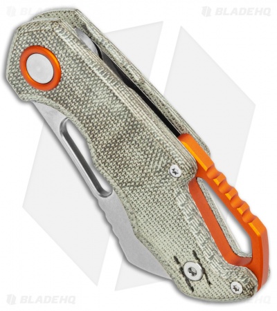 MKM Voxnaes Isonzo Sheepsfoot Liner Lock Knife Green Micarta (2.25" Stonewash)