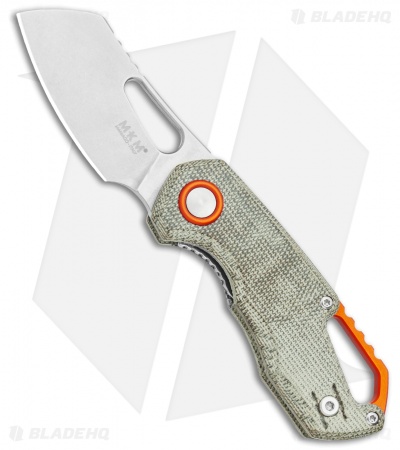 MKM Voxnaes Isonzo Sheepsfoot Liner Lock Knife Green Micarta (2.25" Stonewash)