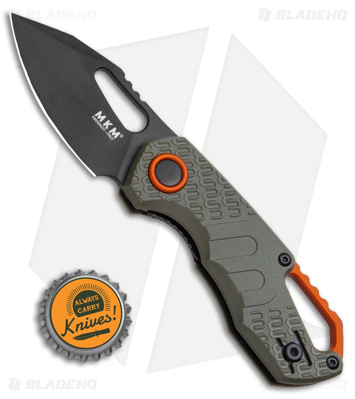 MKM Voxnaes Isonzo Clip Point Liner Lock Knife Green FRN (2.25" Black)