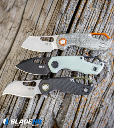 MKM Voxnaes Isonzo Clip Point Liner Lock Knife Natural G-10 (2.25" Black)