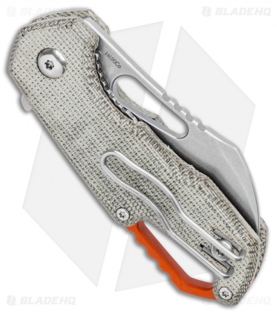 MKM Voxnaes Isonzo Hawkbill Liner Lock Knife Green Micarta (2.25" Stonewash)