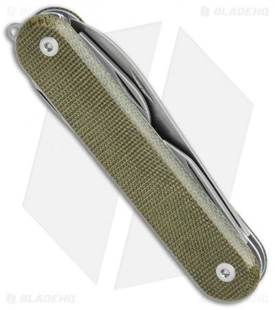 MKM Malga 6 Multi-Tool Knife Green Micarta 7-in-1 MP06-GC