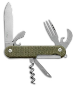 MKM Malga 6 Multi-Tool Knife Green Micarta 7-in-1 MP06-GC