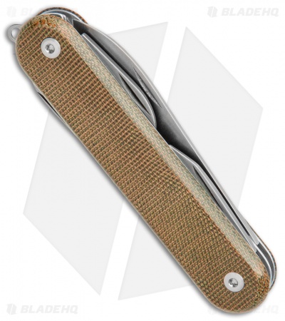 MKM Malga 6 Multi-Tool Knife Natural Micarta 7-in-1 MP06-NC
