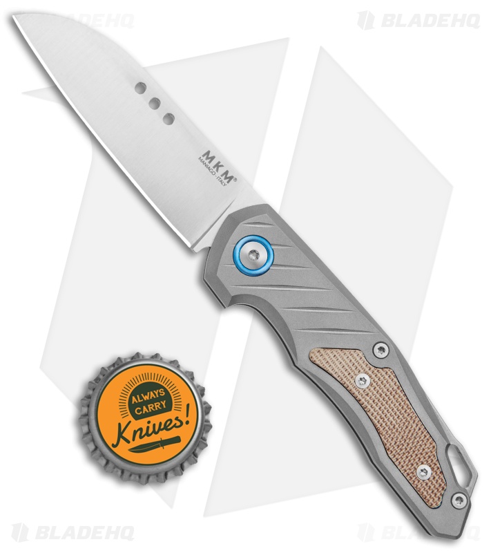 MKM Anso Root Slip Joint Knife Titanium/Natural Micarta (2.8" Satin) RT-NCT