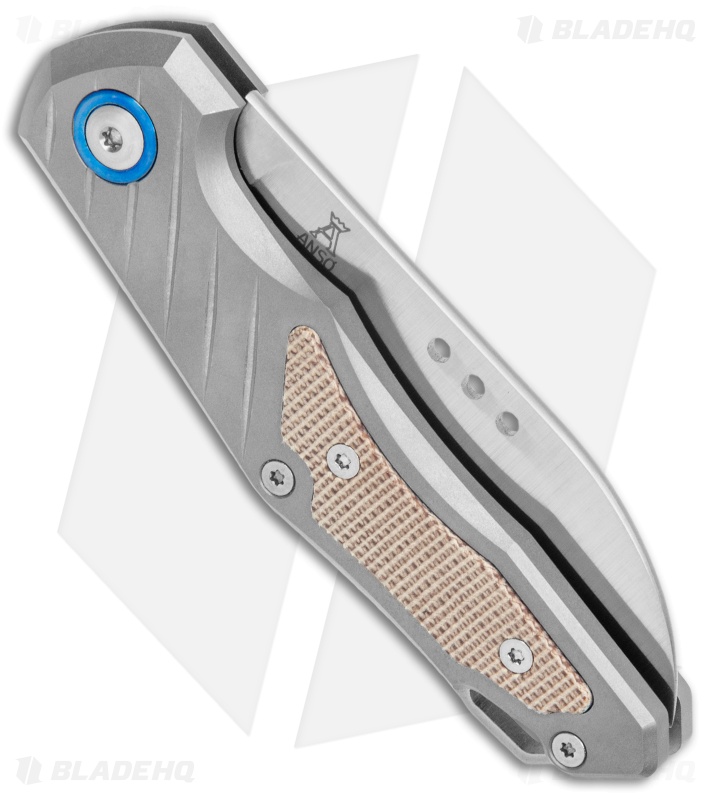 MKM Anso Root Slip Joint Knife Titanium/Natural Micarta (2.8" Satin) RT-NCT