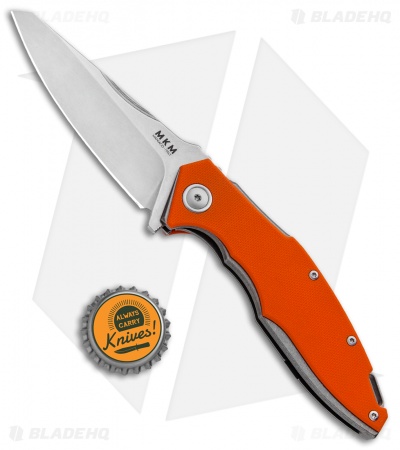 MKM Burnley Raut Liner Lock Flipper Knife Orange G-10 (3.35" Satin)