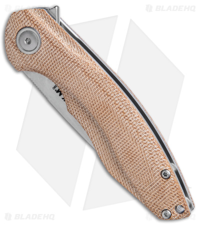 MKM Voxnaes Timavo Liner Lock Knife Natural Canvas  Micarta (2.87" SW)