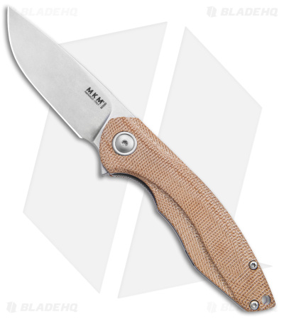 MKM Voxnaes Timavo Liner Lock Knife Natural Canvas  Micarta (2.87" SW)