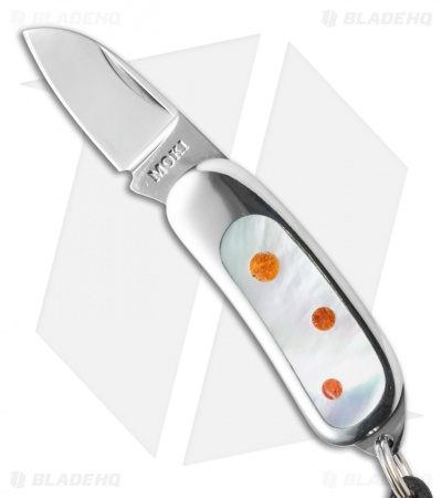 Moki Knives Pendent Neck Knife Mother of Pearl/Coral (1.12" Satin)