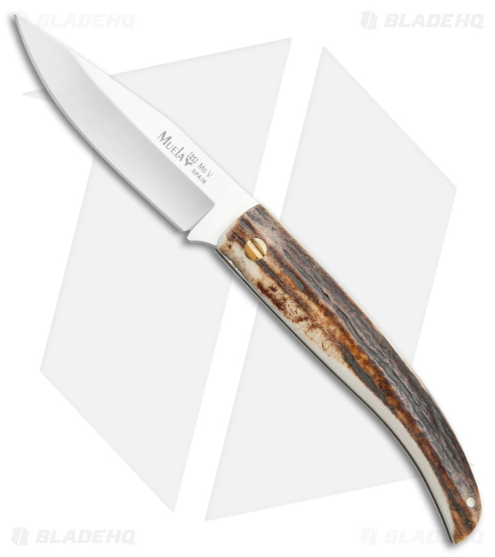 Muela Slip Joint Pocket Knife Stag Horn (3.25" Satin)
