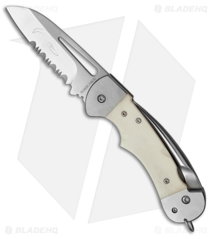 Myerchin Gen. 2 Captain Pro Liner Lock Knife Natural Bone (3.25" Satin Serr)