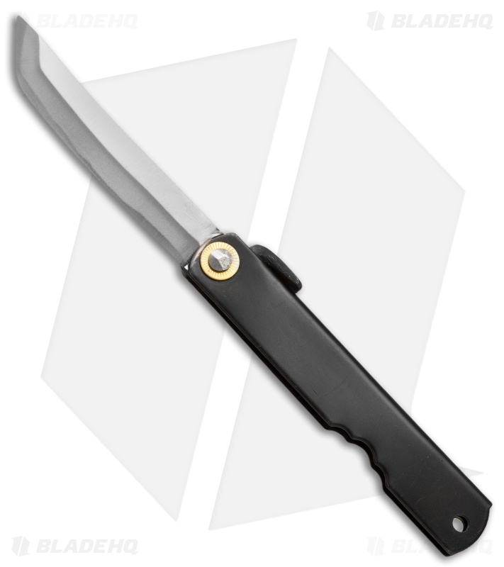 Nagao Higonokami Tanto Friction Folder 100mm Black (3" Shirogami) HIGO 13BL