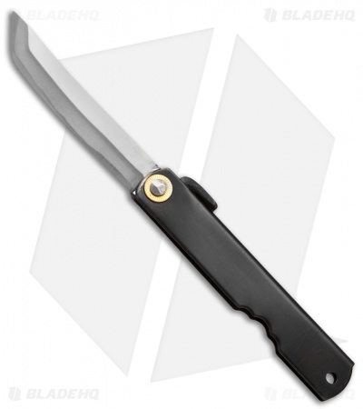Nagao Higonokami Tanto Friction Folder 100mm Black (3" Shirogami) HIGO 13BL