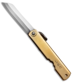 Nagao Higonokami Friction Folder Brass (2.875" Shirogami) HIGO 14BR