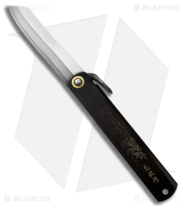 Nagao Higonokami Friction Folder Black (3.75" Aogami) HIGO 15BL