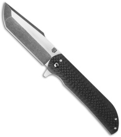 NCC Knives Mk1-L Flipper Framelock Knife Carbon Fiber/Ti (3.75" Two-Tone)