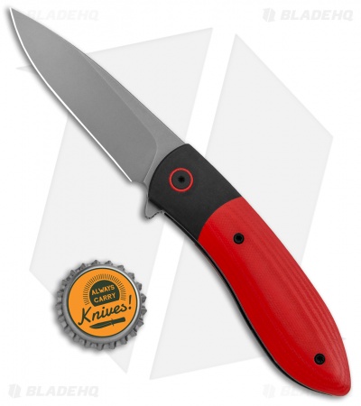Ohlone Knives Butron Frame Lock Knife Red G-10 (3.25" Bead Blast)