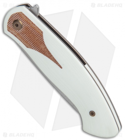 Ohlone Knives Rodayo Liner Lock Knife White G-10/Natural Micarta (Satin)