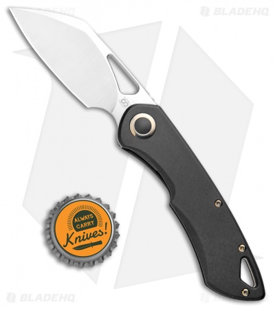 Olamic Cutlery WhipperSnapper Frame Lock Knife Black Ti Sheepsfoot (2.8" Satin)