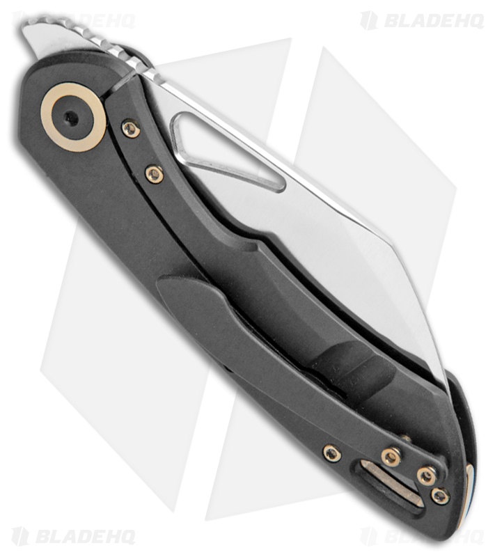 Olamic Cutlery WhipperSnapper Frame Lock Knife Black Ti Sheepsfoot (2.8" Satin)