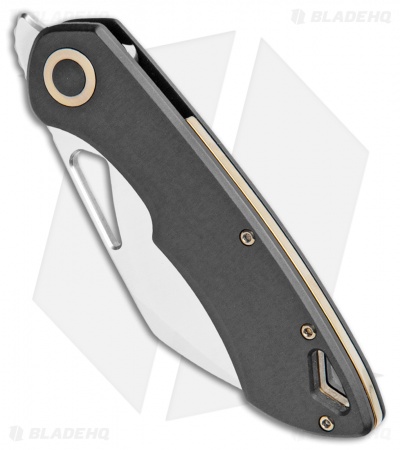 Olamic Cutlery WhipperSnapper Frame Lock Knife Black Ti Sheepsfoot (2.8" Satin)