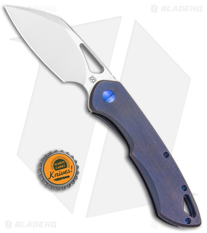 Olamic WhipperSnapper Knife | Blue Ti Sheepsfoot - Blade HQ