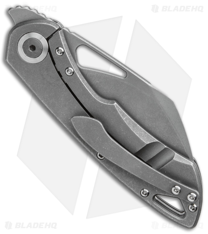 Olamic Cutlery WhipperSnapper Frame Lock Knife Hole Ti Sheepsfoot (2.75" SW)