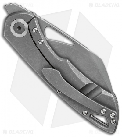 Olamic Cutlery WhipperSnapper Frame Lock Knife Hole Ti Sheepsfoot (2.75" SW)