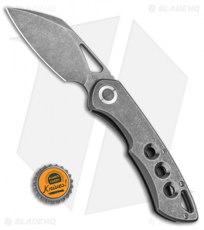 Olamic Cutlery WhipperSnapper Frame Lock Knife Hole Ti Sheepsfoot (2.75" SW)