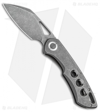 Olamic Cutlery WhipperSnapper Frame Lock Knife Hole Ti Sheepsfoot (2.75" SW)
