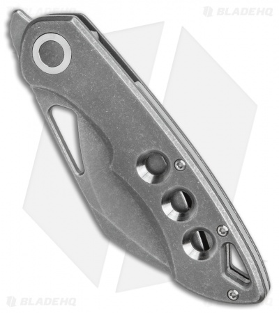 Olamic Cutlery WhipperSnapper Frame Lock Knife Hole Ti Sheepsfoot (2.75" SW)