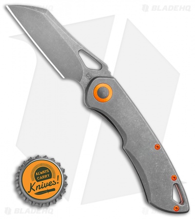 Olamic Cutlery WhipperSnapper Knife Ti/Orange Wharncliffe (2.75" SW) 2