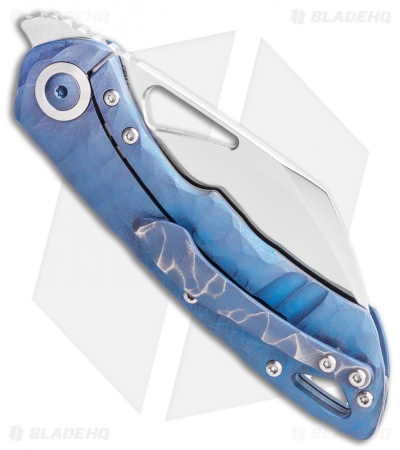 Olamic Cutlery WhipperSnapper Knife Ti Sheepsfoot (2.75" Satin) Blue Spine 3