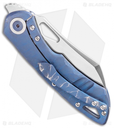 Olamic Cutlery WhipperSnapper Knife Ti Wharncliffe (2.75" Satin) Blue Spine 3