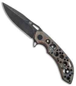 Olamic Wayfarer 247 Frame Lock Knife Acid Rain Cerakote (3.5" Black SW) T1019