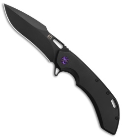 Olamic Wayfarer 247 Harpoon Frame Lock Knife PVD w/ Purple Nug (3.5" PVD) T255H