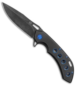 Olamic Wayfarer 247 Frame Lock Knife Holes PVD Wash Ti (3.5" Black PVD Wash)