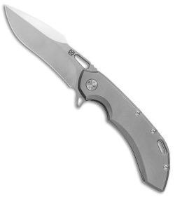 Olamic Wayfarer 247 Harpoon Frame Lock Knife Matte Titanium (3.5" Satin)