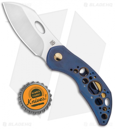 Olamic Cutlery Busker Largo Acid Rain Kinetic Rainforest Blue (2.5" Satin)