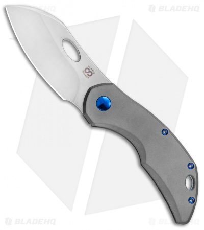 Olamic Cutlery Busker Largo Frame Lock Knife BB Ti w/Bl Backspacer (2.5" Satin)