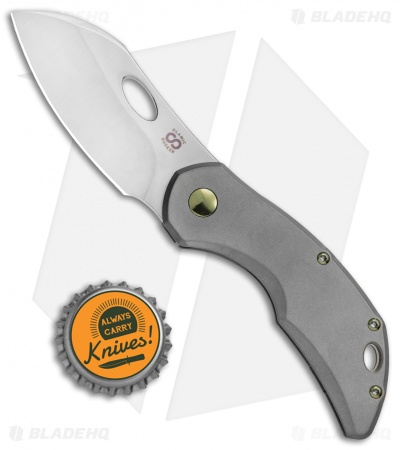 Olamic Cutlery Busker Largo Frame Lock Knife Darkblast Ti/Bronze HW (2.5" Satin)