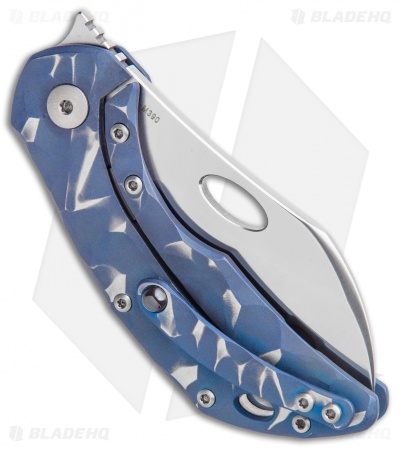 Olamic Cutlery Busker Largo Frame Lock Knife Blue Seabed Rocks Ti (2.5" Satin)