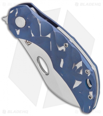 Olamic Cutlery Busker Largo Frame Lock Knife Blue Seabed Rocks Ti (2.5" Satin)